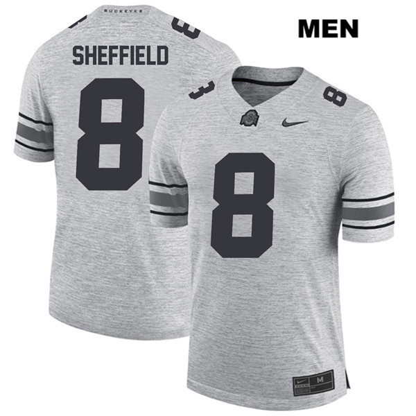 Ohio State Buckeyes Men's Kendall Sheffield #8 Gray Authentic Nike College NCAA Stitched Football Jersey IR19L02NE